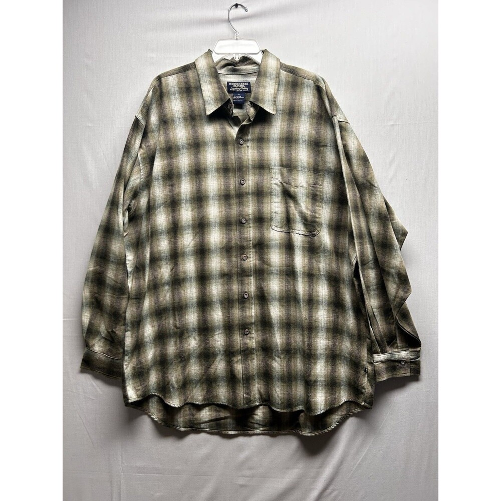 Moose Creek Shirt Men's 2XL Flannel Plaid Long Sleeve Button Green